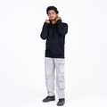 Men Solid Black Hoodie